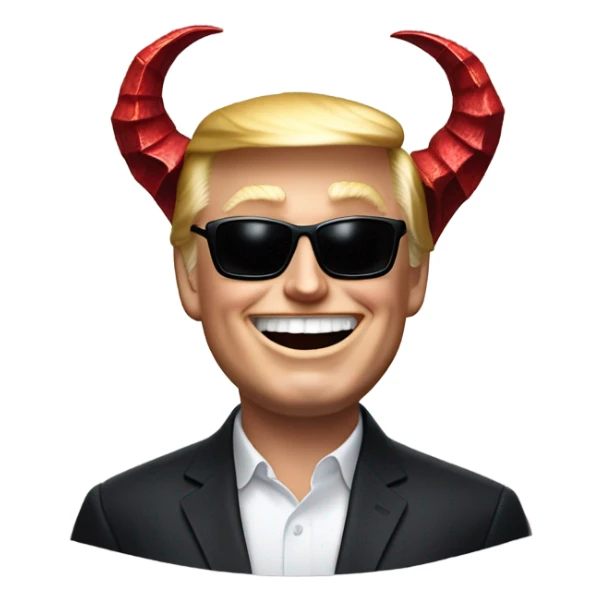 Trump with satan sitting on his left shoulder and musk on his right shoulder  sticker