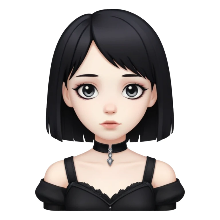 gothic femboy with wide shoulders, small chest, black clothes, pale skin sticker