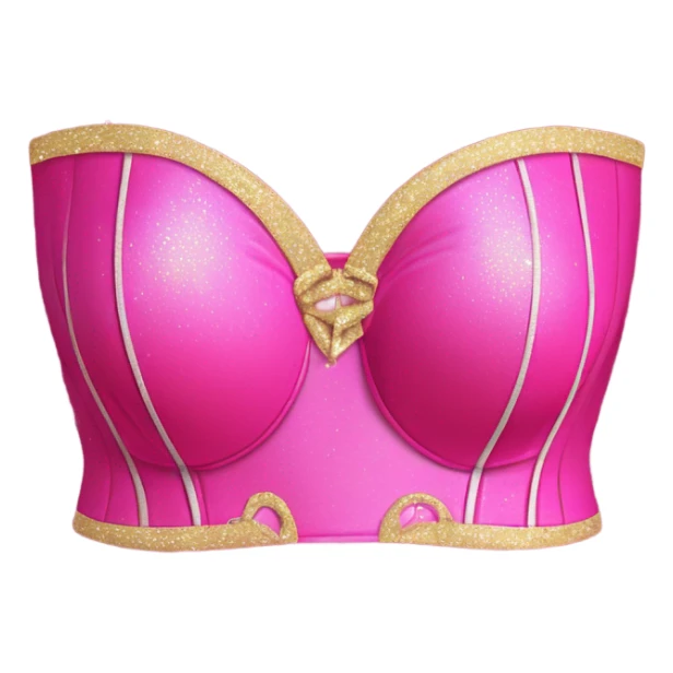 Hot pink corset and bikini bottom with glitter sticker