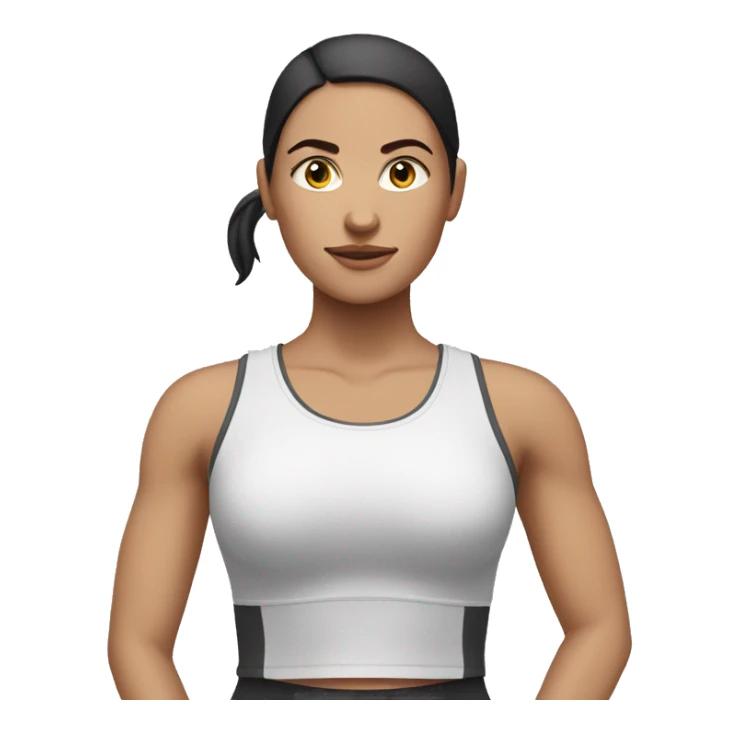 white female with dark hair in a ponytail in exercise clothes  sticker