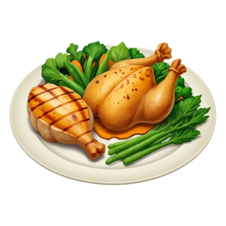 1 protein (chicken, fish)
 + 2 (or more) veggies
 + 1 starch (sweet potato or grain) sticker
