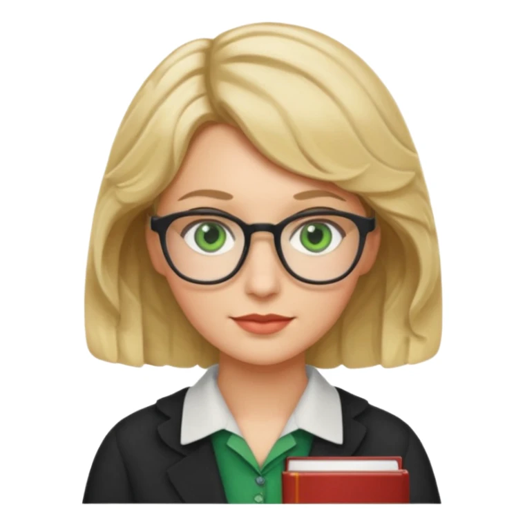 librarian teacher with short wavy blonde hair and green eyes sticker