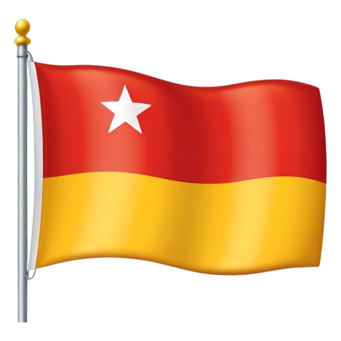 a three coloured flag with red, white & yellow colour.horizontally arranged and White in the middle sticker