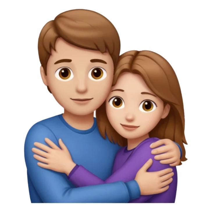 Woman light brown hair hugging her boyfriend  sticker