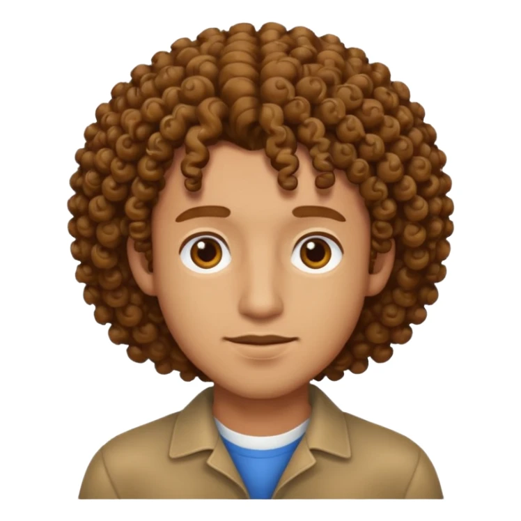 homme blanc brun avec cheveux frisés sticker