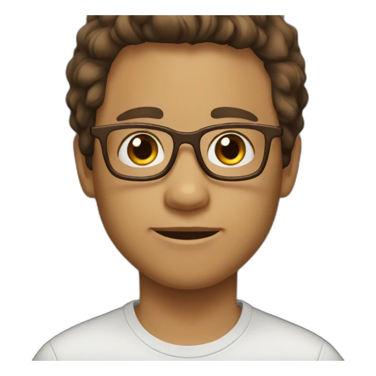 boy with glasses, straight hair brown, eyes brown, 30 years sticker