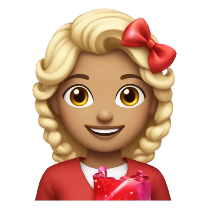 Blonde girl in valentine day sticker