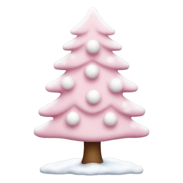 Light pink Christmas tree with Snow  sticker