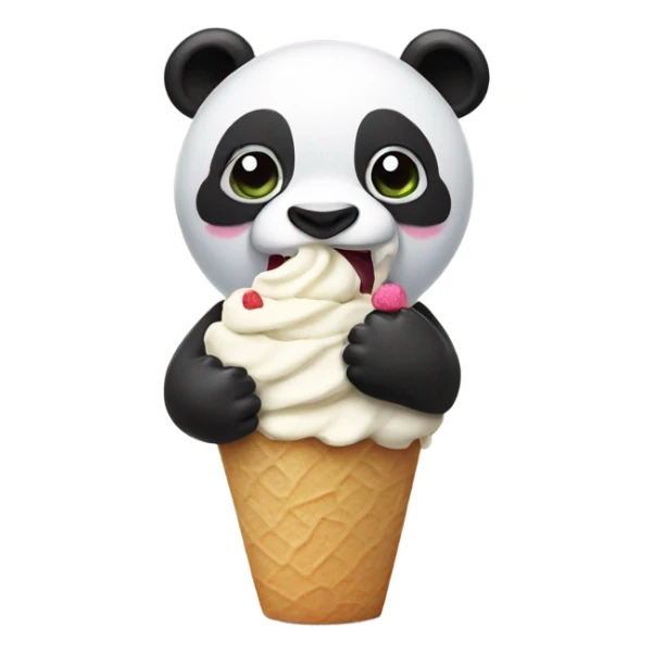 Panda eating ice cream sticker