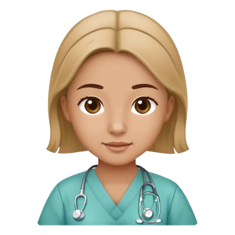 neonatal area nurse with tan complexion, wearing scrubs, gentle and caring expression, medical setting sticker