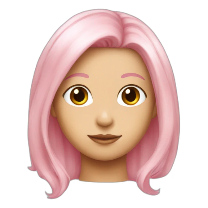 Light pink hair collected in a helmet girl sticker