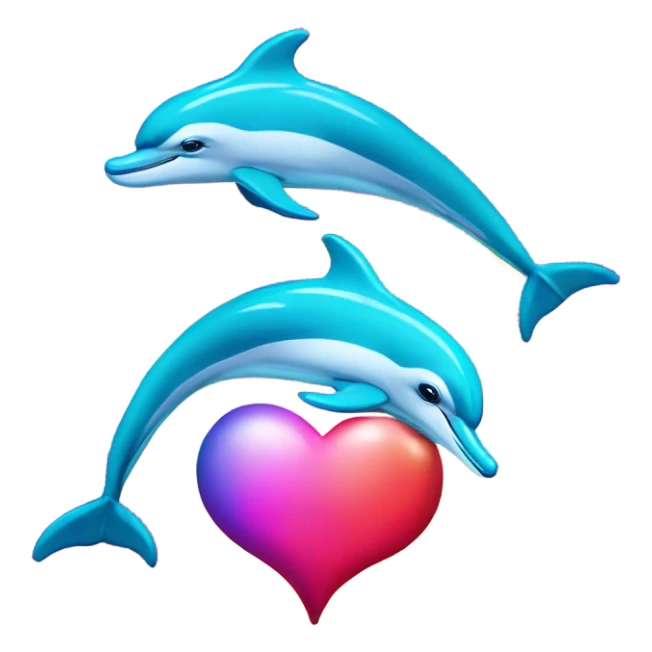 Lisa frank dolphins and a heart sticker