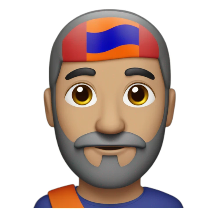 Armenian man with armenian flag sticker