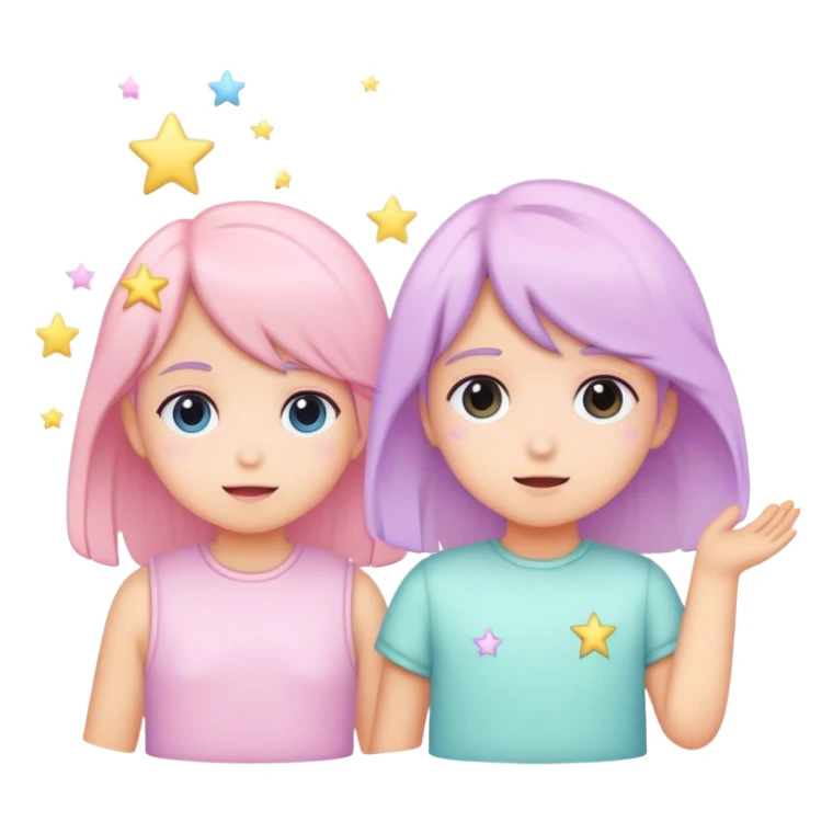 pastel kids star sticker