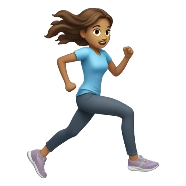 white girl with brown hair running sticker