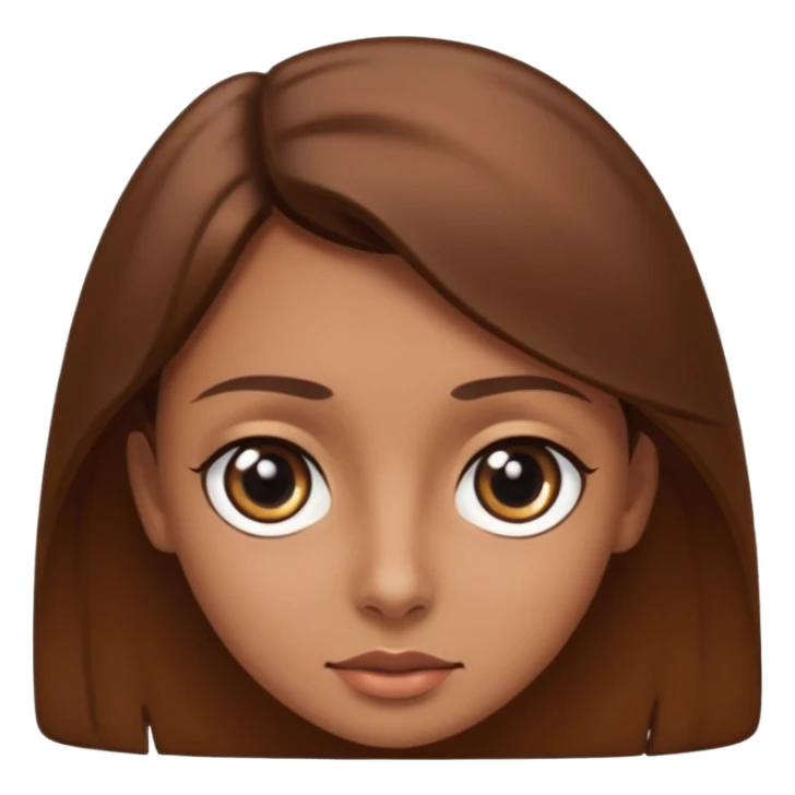 big dark eyes and tanned skin brown hair sticker