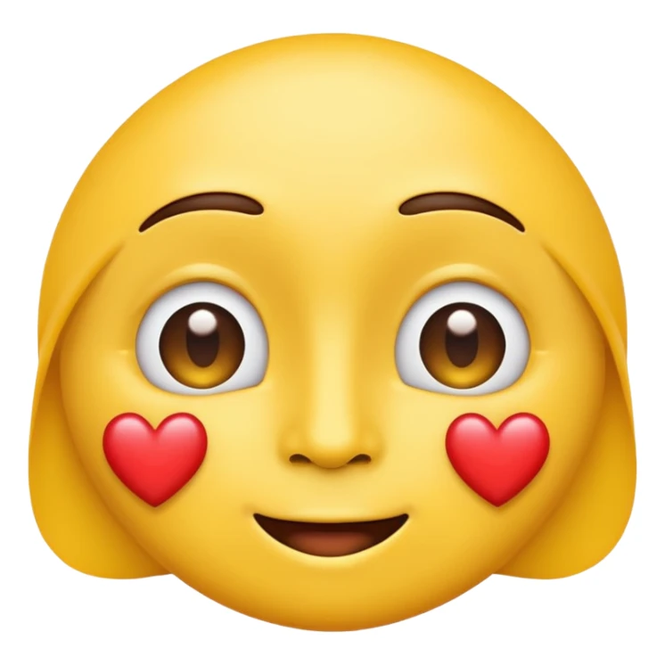 yellow face emoji with heart eyes, expressing love, high quality, smooth shading, bright colors, clean background sticker