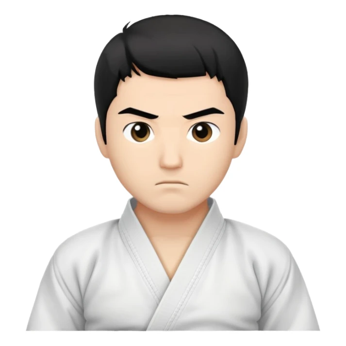 Judo men no hair french black ceinture sticker