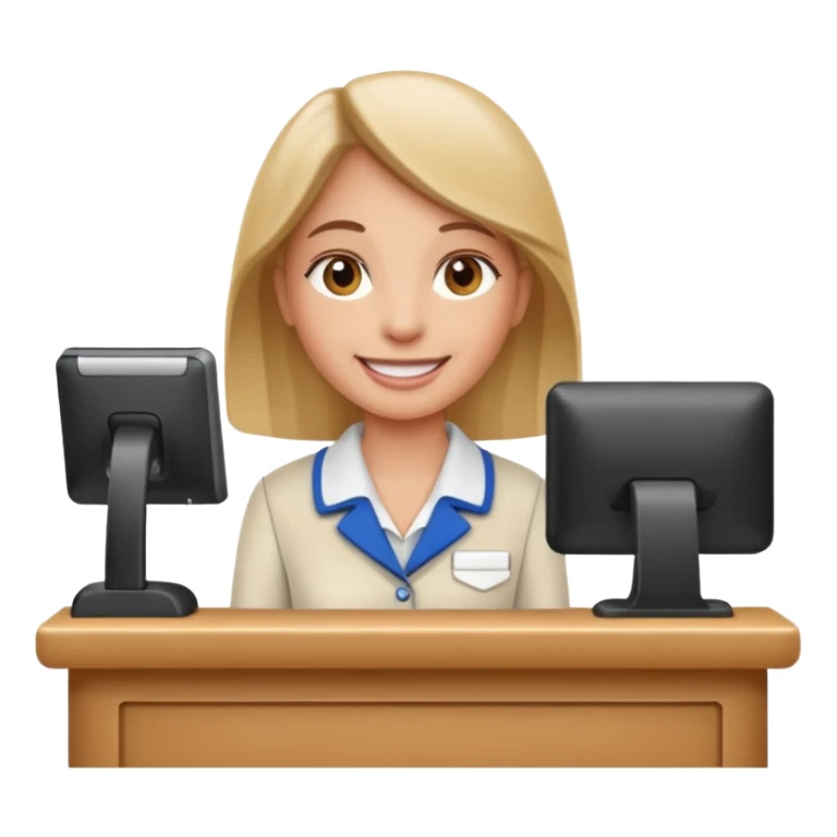 tourist \ standing on hotel reception desk  sticker