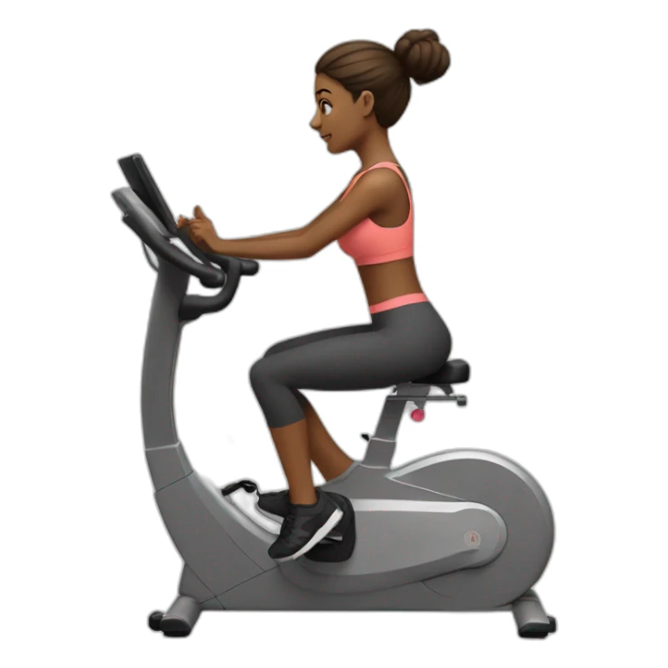 Fit girl on stationary bike sticker