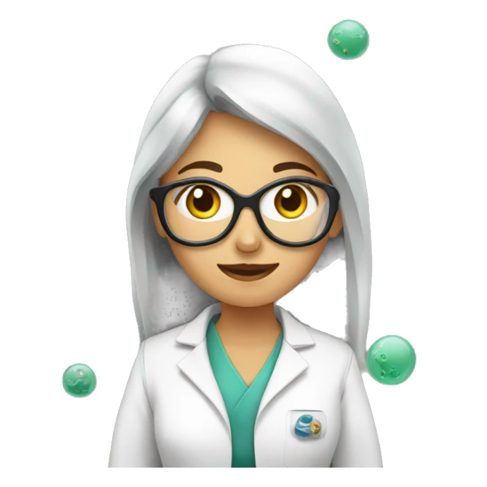 female research scientist working with microbiology sticker