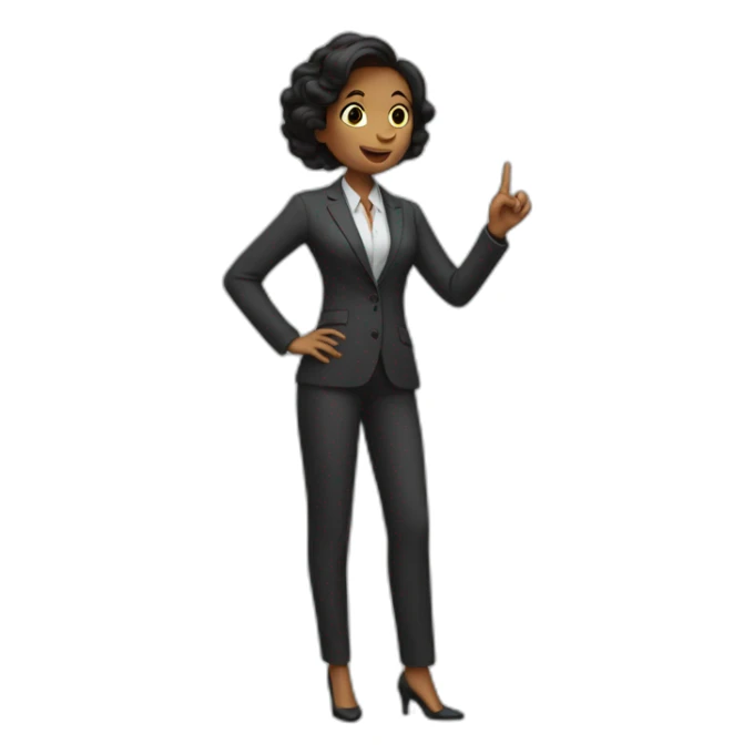 the girl in the pantsuit says no with a gesture. sticker