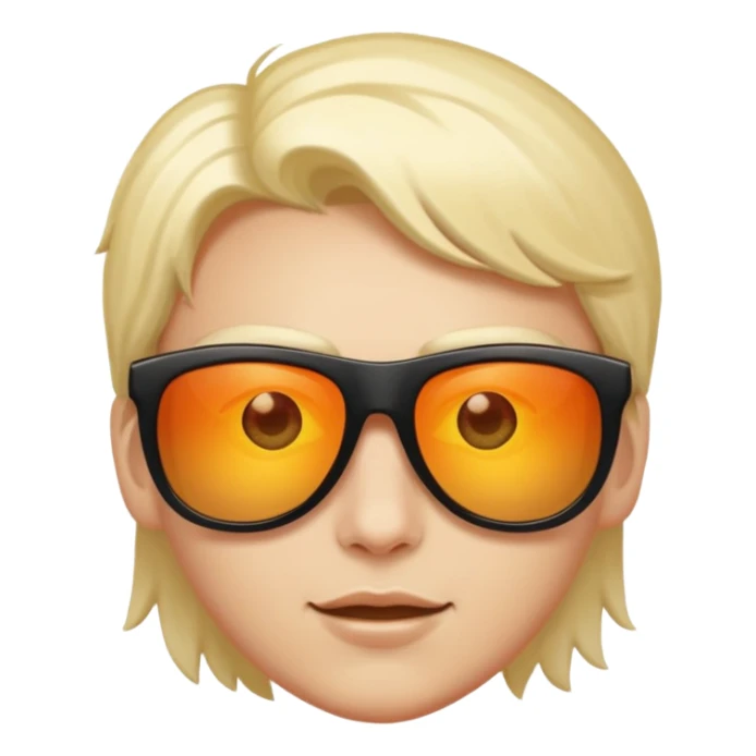 Sunglasses sliding down slightly, glowing eyes behind sticker