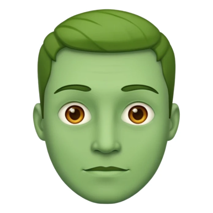 Man with green face sticker