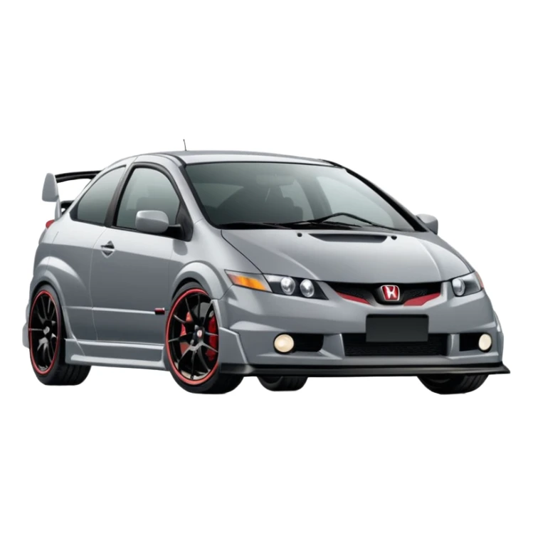 2004 grey Honda civic type r black rims without a spoiler or splitter sticker