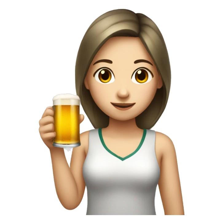 A fair-skinned girl with a beer sticker