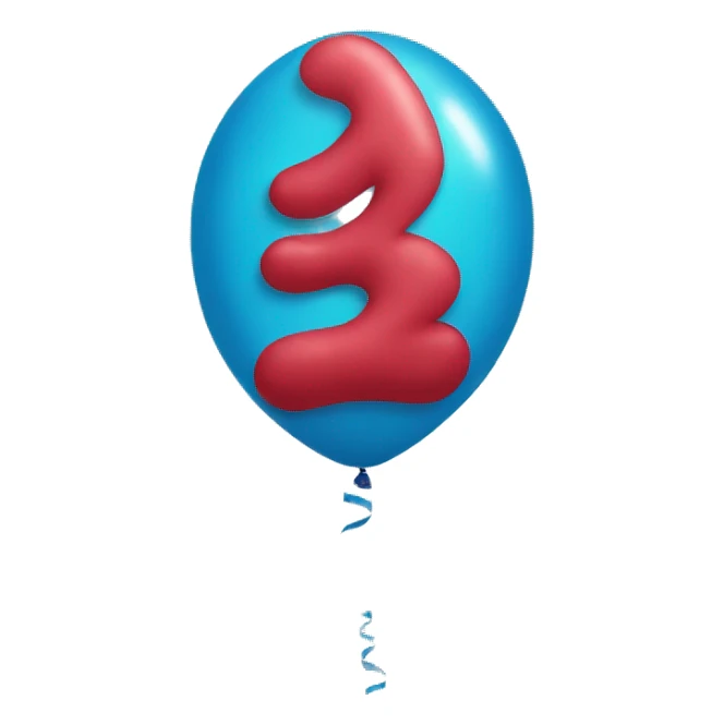 balloon in the shape of 13 sticker
