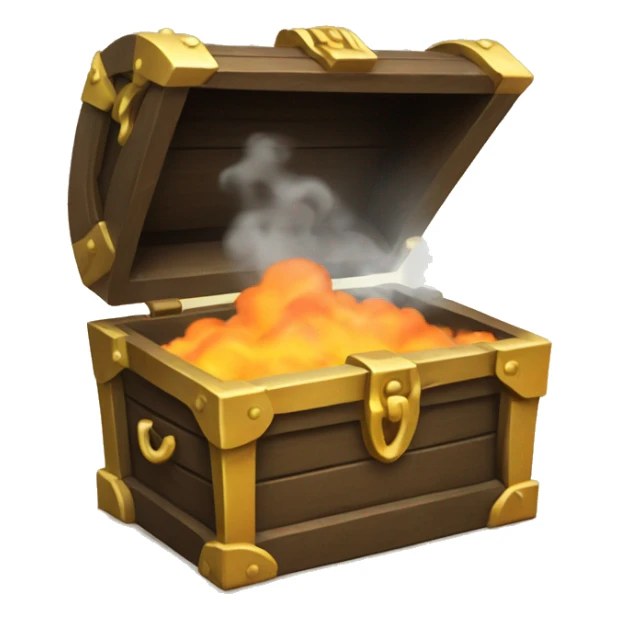 open treasure chest with orange smoke coming out sticker