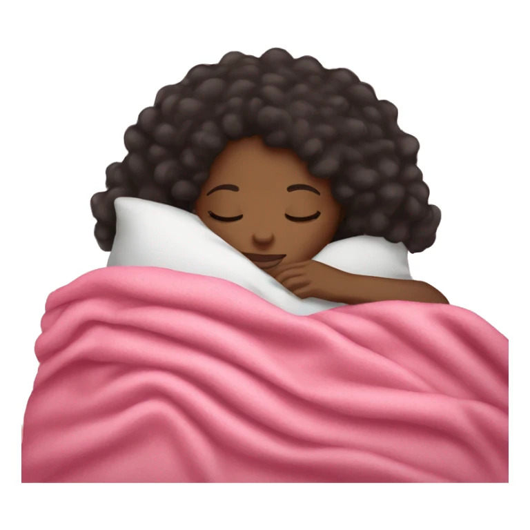 black girl sleeping with pink blanket sticker