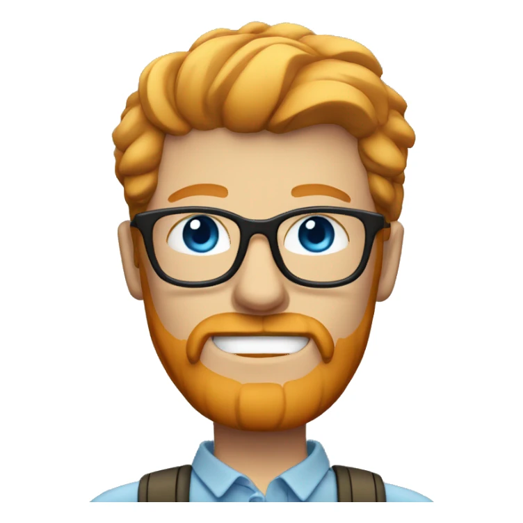 ginger hipster man with goatee and glasses, blue eyes, blonde hair sticker