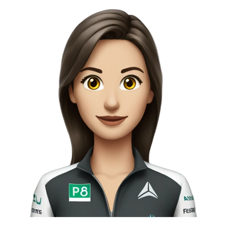 f1 brunette wag for Mercedes sticker