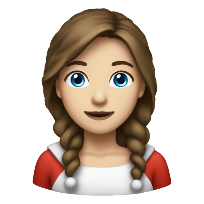 Brown hair and blue eyes female Santa sticker