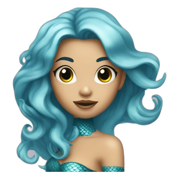 mermaid poisson noir girl sticker