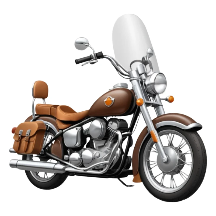 Draw a classic cruiser motorcycle with chrome details & leather seat. sticker