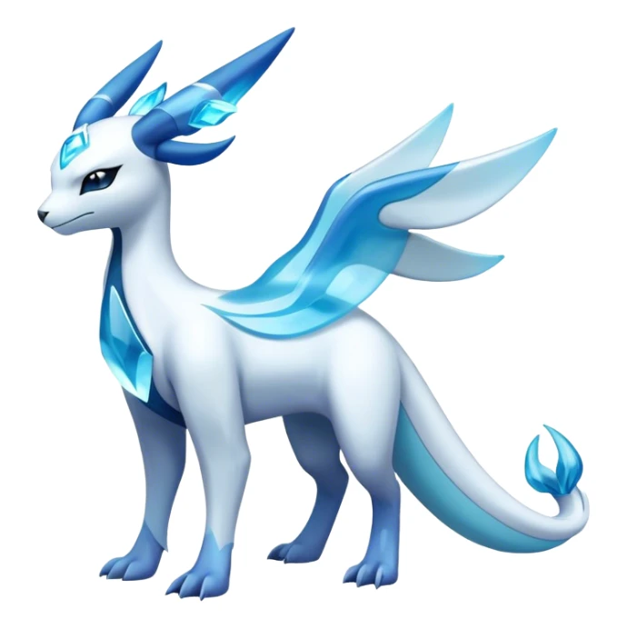 Futuristic Lugia-Suicune-Glaceon-hybrid, full body  sticker
