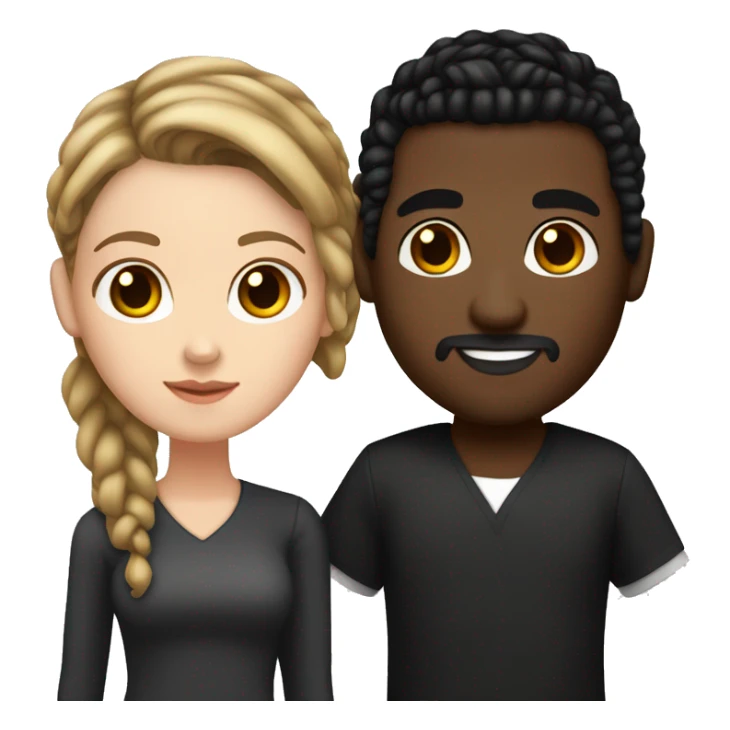 white girl with brown hair and black man with cornrows not dark skinned but not light skinned  sticker