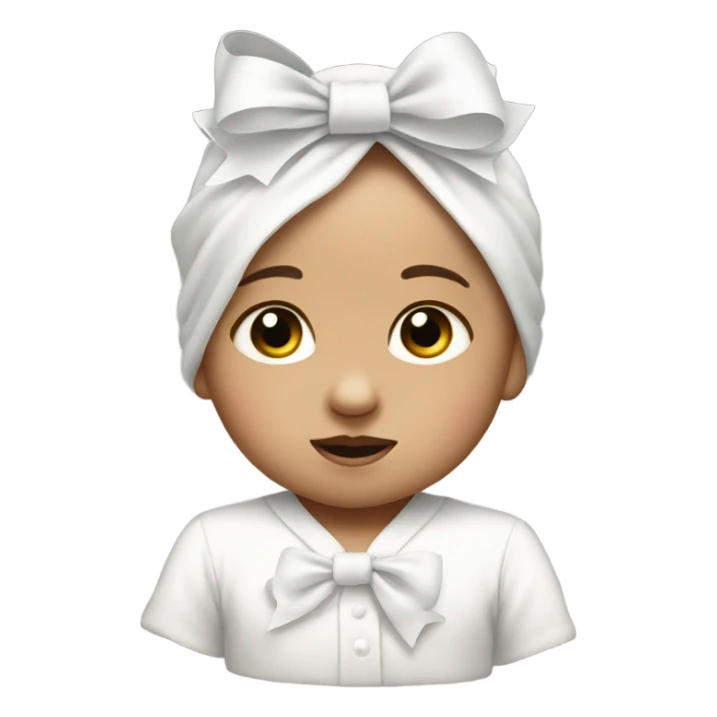 white baby with a bow  sticker