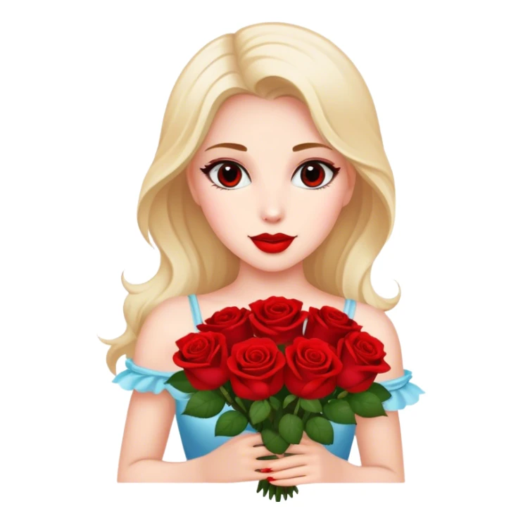 beauty with a bouquet of roses sticker