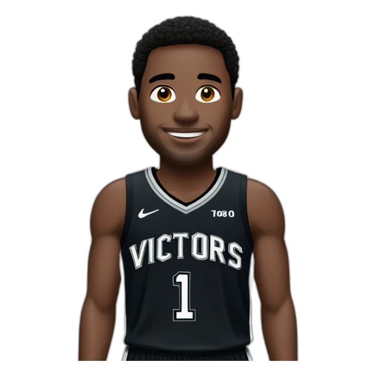 Victor wembanyama spurs nba player with number 1 sticker