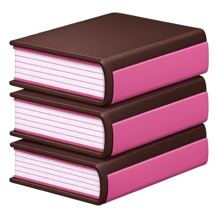 pink and dark brown file pile of 3 sticker