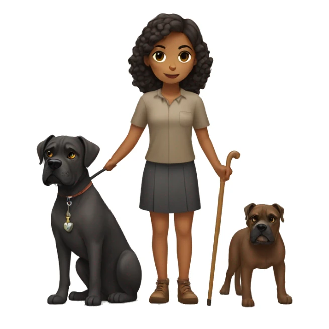 Brown girl with cane corso dog sticker