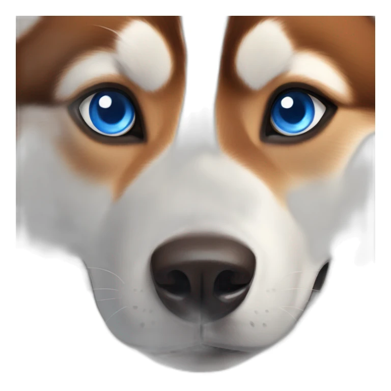 Red siberian husky with blue left eye and brown right eye sticker