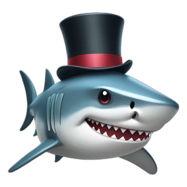 Shark with a top hat sticker
