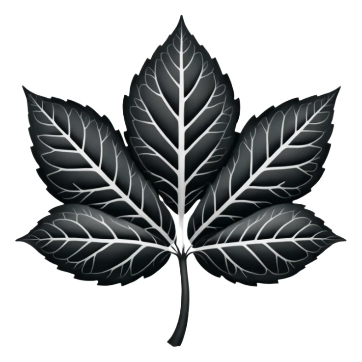 Trébol de 5 hojas blanco y negro  sticker