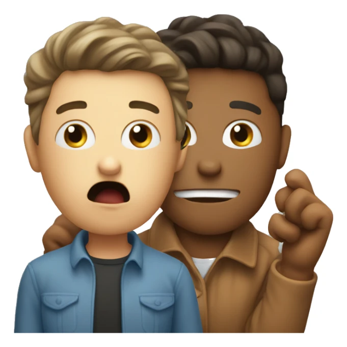 person shouting to another while te other person is calmed sticker