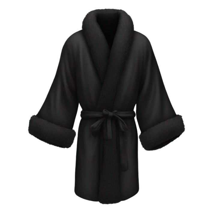 black silk robe with black fur sticker